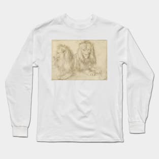 Two Seated Lions by Albrecht Dürer Long Sleeve T-Shirt